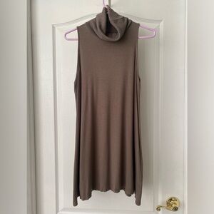 2 Hearts brown Turtle neck sleeveless dress